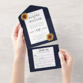 Blauwe bruinbruinbruinbruinbruinkomstenvelop voor  all in one uitnodiging (Afscheurbaar)