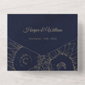 Blauwe bruinbruinbruinbruinbruinkomstenvelop voor  all in one uitnodiging (Achterkant)