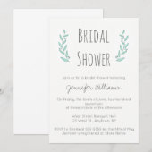 Blauwe bruine doucheuitnodigingen kaart (Voorkant / Achterkant)