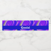 Blauwe, bruine en paarse gradiëntcirkels waterfles etiket (Enkel label)