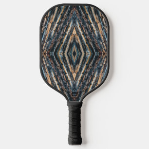 Blauwe & Bruine Houten Balken Foto Perspectief Pat Pickleball Paddle