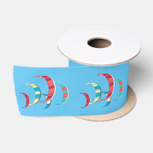 Blauwe bruine kite surfsatin lint