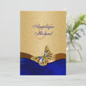 Blauwe bruine vlinder kaart (Staand voorkant)