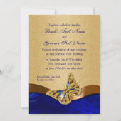 Blauwe bruine vlinder kaart (Achterkant)