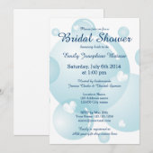 Blauwe bruinkoolborstels doucheuitnodigingen kaart (Voorkant / Achterkant)