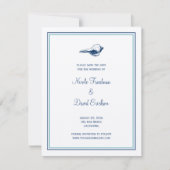 Blauwe bruinkoolbruidaankondiging behalve datum save the date (Voorkant)