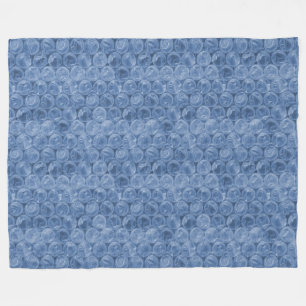 Blauwe bubbelomhulsel fleece deken