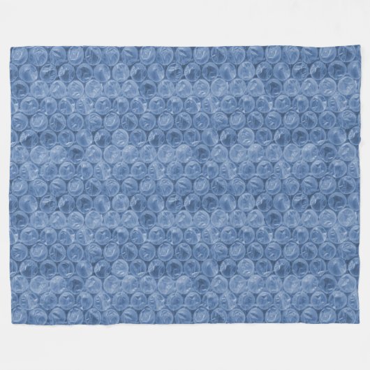 Blauwe bubbelomhulsel fleece deken (Voorkant (Horizontaal))