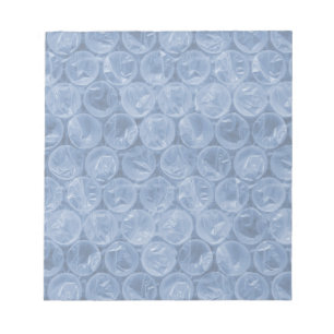 Blauwe bubbelomhulsel notitieblok