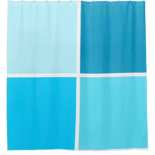 Blauwe bubbelpleinen douchegordijn (Voorkant)