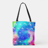 Blauwe bubbels abstracte heldere kleuren trendy gi draagtas (Achterkant)
