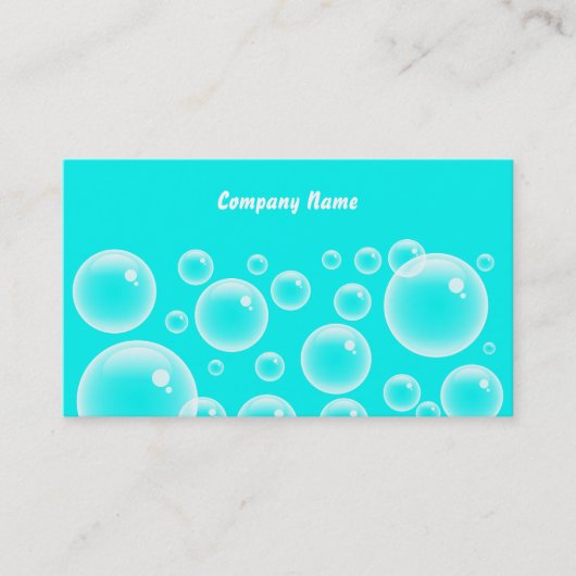 Blauwe bubbels, bedrijfsnaam visitekaartje (Voorkant)