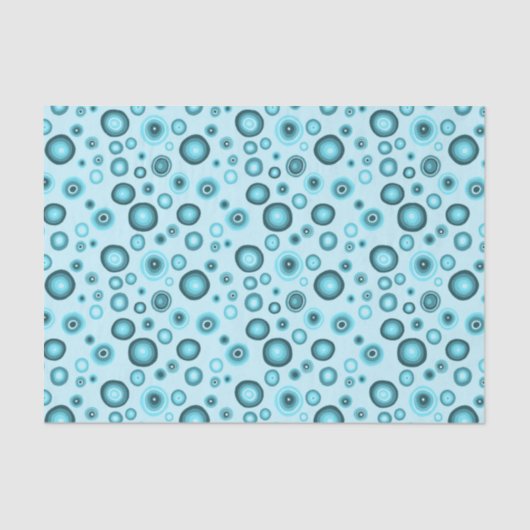 Blauwe bubbels Moderne Circles Pattern Gift Tissuepapier (Voorkant)