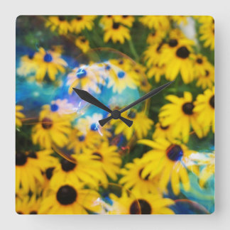 Blauwe bubbels op bruinvissen! vierkante klok