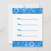 Blauwe bubbels, u wordt uitgenodigd, aan een bubbe kaart (Achterkant)