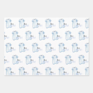 Blauwe Bubble Wrapping Papier Platte Blad Set van Inpakpapier Vel