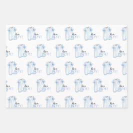 Blauwe Bubble Wrapping Papier Platte Blad Set van  Inpakpapier Vel