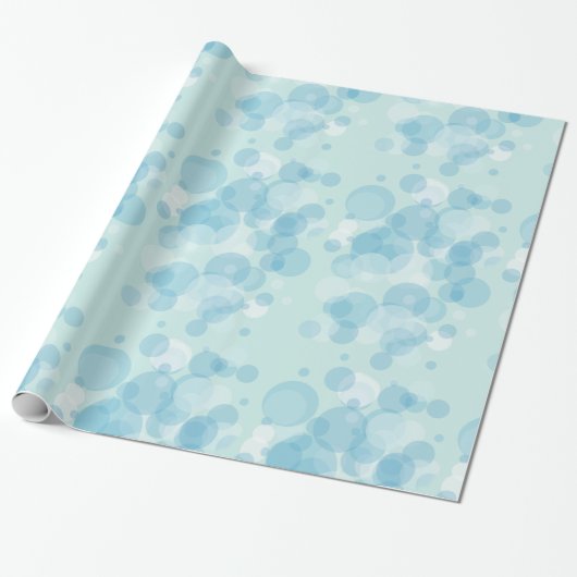 Blauwe bubels cadeaupapier (Uitgerold)