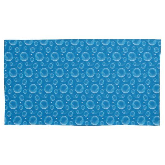 Blauwe bubels kussensloop (Voorkant-Links)
