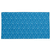 Blauwe bubels kussensloop (Voorkant-Rechts)