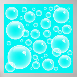 Blauwe bubels poster