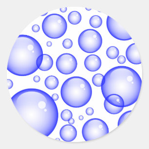 Blauwe bubels ronde sticker