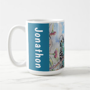 Blauwe Budgie Budgies Papegaaien Echtgenoten Manne Koffiemok