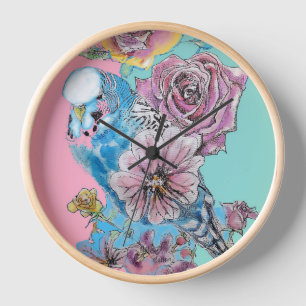 Blauwe Budgie Budgies Roos Bloem bloemensleutelrin