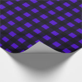 Blauwe Buffel Groot geruite Cadeaupapier (Hoek)