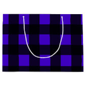 Blauwe Buffel Groot geruite Large Cadeautasje (Voorkant)