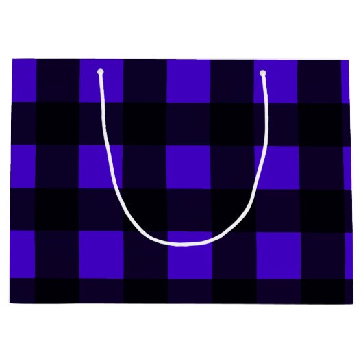 Blauwe Buffel Groot geruite Large Cadeautasje (Voorkant)