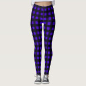 Blauwe Buffel Groot geruite Leggings (Voorkant)