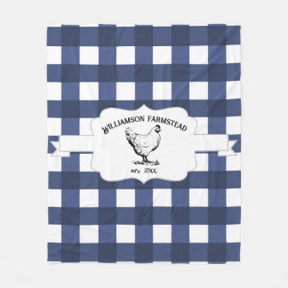 Blauwe Buffel Plaid Boerderij Kip Fleece Deken