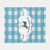 Blauwe Buffel Plaid Boerderij Paard Fleece Deken (Voorkant (Horizontaal))