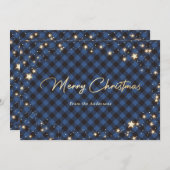 Blauwe buffels kerstkaarten feestdagenkaart (Voorkant / Achterkant)