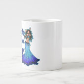 Blauwe buikdanseres extra grote beker (Voorkant)