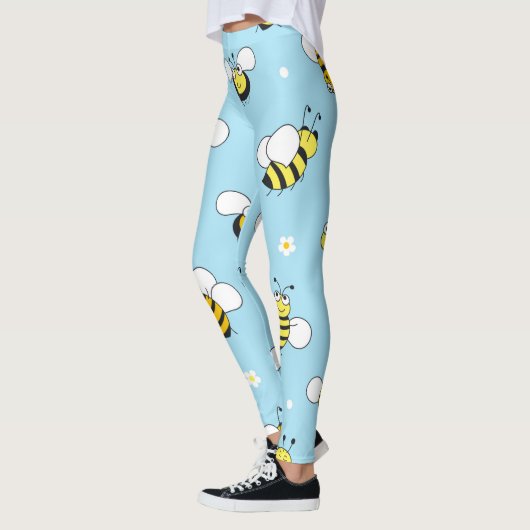 Blauwe Bumblebees Floral gepatterd | LEGGINGS (Links)