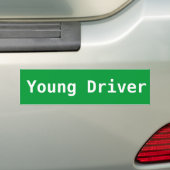 blauwe bumpersticker voor jonge chauffeur (Op auto)