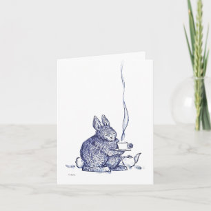 Blauwe Bunny beterschap kaart