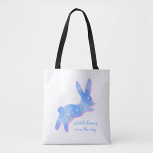 Blauwe Bunny Silhouette Schattig Aangepaste Jongen Draagtas