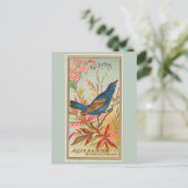 Blauwe Bunting Briefkaart (Staand voorkant)