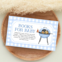 Blauwe Burger BBQ Baby Shower Boeken voor Baby