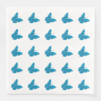 Blauwe buterflies Fluttering Illustratiepatroon Servet