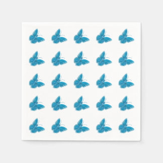 Blauwe buterflies Fluttering Illustratiepatroon Servet