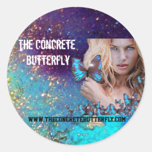 BLAUWE BUTTERFLES BEAUTY MAKEUP ARTIJ 3 RONDE STICKER