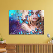 BLAUWE BUTTERFLES CANVAS AFDRUK (Insitu (Woonkamer))