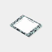 Blauwe Butterflies op Black Post It Note (Schuin)