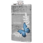 Blauwe Butterfly Rustige fles Heupfles (Links)