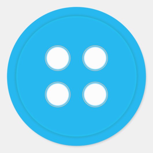 Blauwe Button Ronde Sticker (Voorkant)