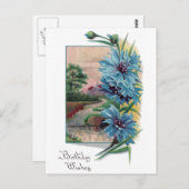 Blauwe Buttonnen van de Bachelor Briefkaart (Voorkant / Achterkant)